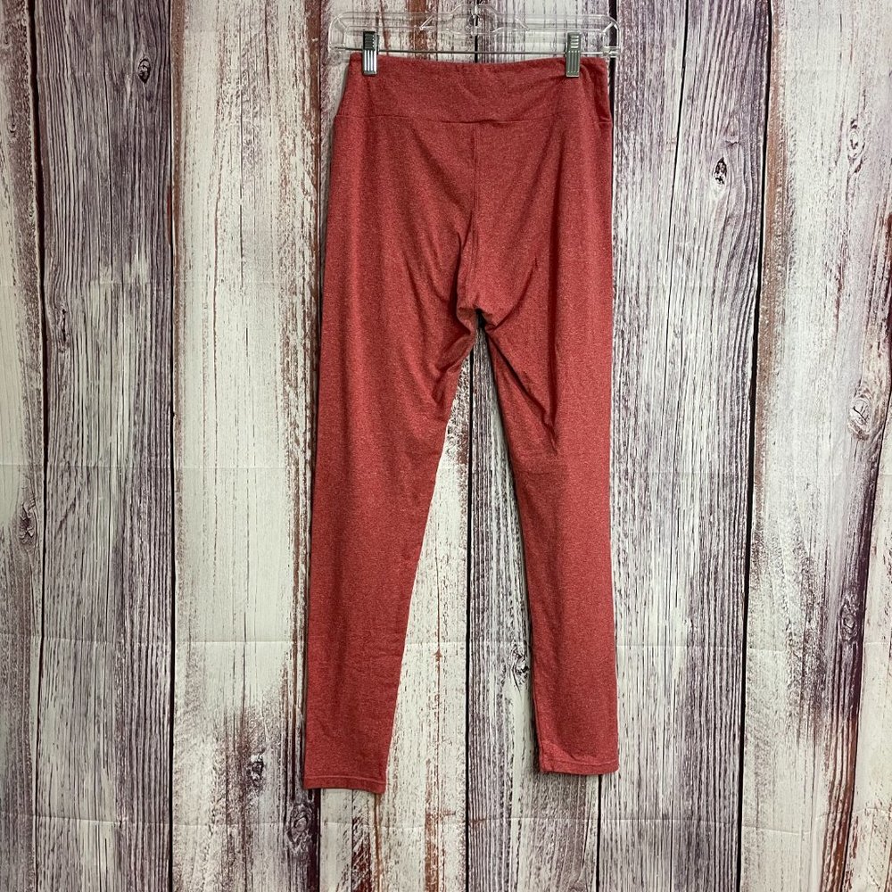 LulaRoe Heather Red Leggings Women’s One Size. #5032 - Picture 2 of 6